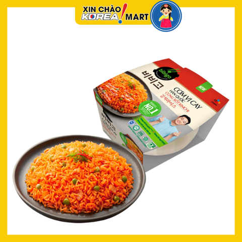 Cơm ăn liền xốt kim chi vị cay Hàn Quốc Bibigo CJ 160g | 비비고 김치라이스